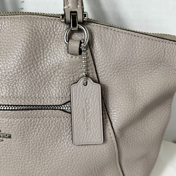 Coach Prairie Beige Taupe Pebble Leather Satchel Handbag #79997 - Picture 3 of 13